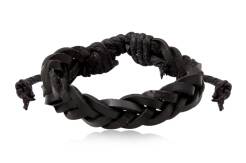  Black leather straps bracelet