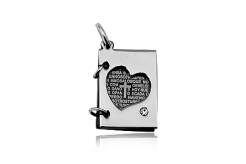 Steel pendant Book with heart