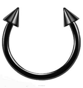 Kolczyk stalowy czarny Podkówka 1,0 cm do septum, ucha