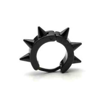 Steel earrings man black