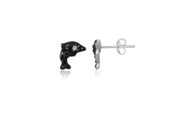 Silver earrings for children Preciosa black DOLPHINS