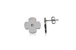 Earrings Steel Flower - Hearts with Zirconia Duplicate-1