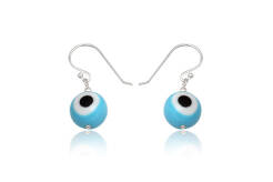 Earrings silver Evil Eye small