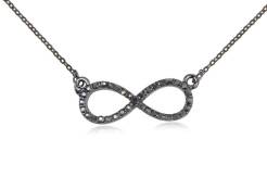 Pendant infinity with crystals black colour