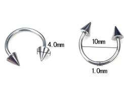 Kolczyk stalowy srebrny Podkówka 1,2 cm do septum, ucha