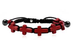 Bracelet Shamballa red crosses