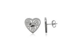 Earrings Steel Big Hearts Openwork 