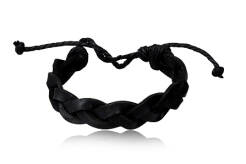 Leather straps bracelet black