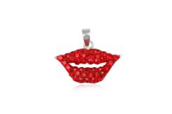 Pendant silver and Preciosa Crystal red lips