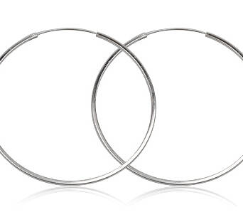 Silver earrings large hoops 6 cm