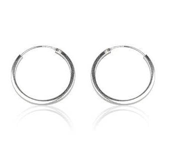 Silver earrings hoops 2 cm