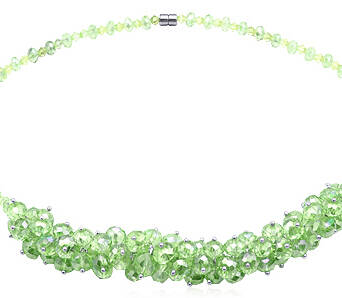 Naszyjnik zielony kryształki Preciosa Crystal