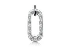 Steel pendant chain links with CZ