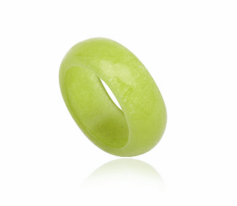 Pierścionek obrączka oliwkowy Jadeit