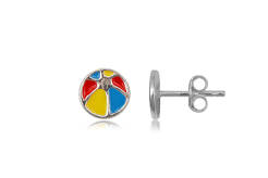 Silver earrings for children Beach Ball