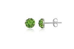 Earrings silver Preciosa Crystal half-beads green