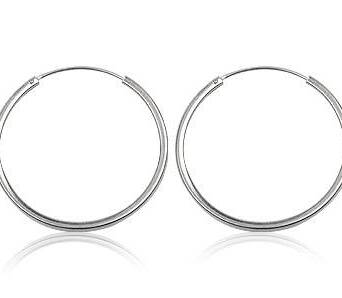 Silver earrings hoops 29 mm