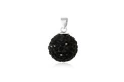 Pendant silver with Preciosa Crystal Black Jet bead