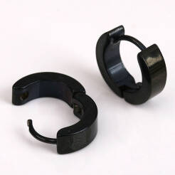 Steel earrings man hoops black